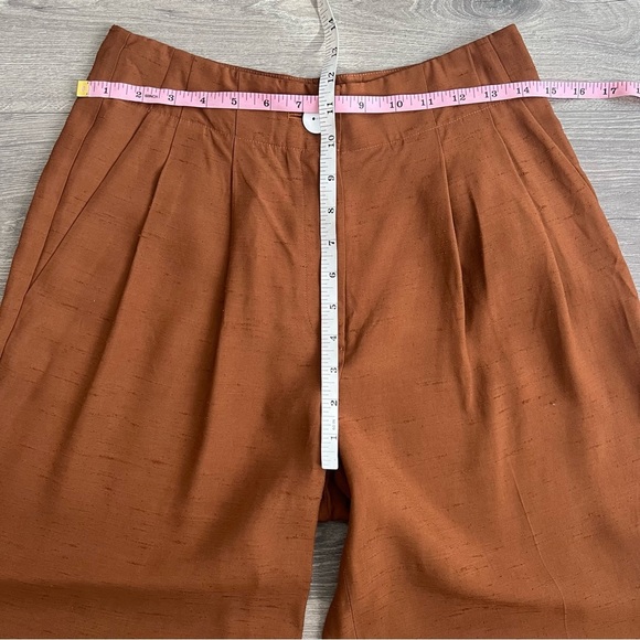 Kate Spade Collection High Rise Wide Leg Pants Crepe Brown US 4 / 38" Inseam - Picture 9 of 10